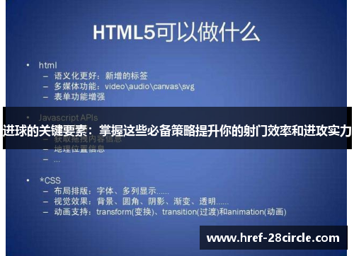 进球的关键要素:掌握这些必备策略提升你的射门效率和进攻实力 进球的关键要素:掌握这些必备策略提升你的射门效率和进攻实力